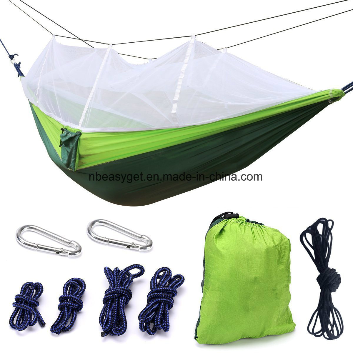 Double Camping Hammock with Mosquito Net Nylon Fabric Hammock for Beach, Traveling, Hiking, Mountain, Adventure, Outdoor Jungle Double Camping Hammock with Mosquito Net Nylon Fabric Hammock for Beach, Traveling, Hiking, Mountain, Adventure, Outdoor Jungle
