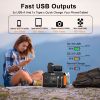 Flashfish 560W Portable Power Station, 520Wh/140400mAh Solar Generator Backup Power with 2x110V/560W AC Outlets, 5xDC Output and 4xUSB Outputs, Lithiu