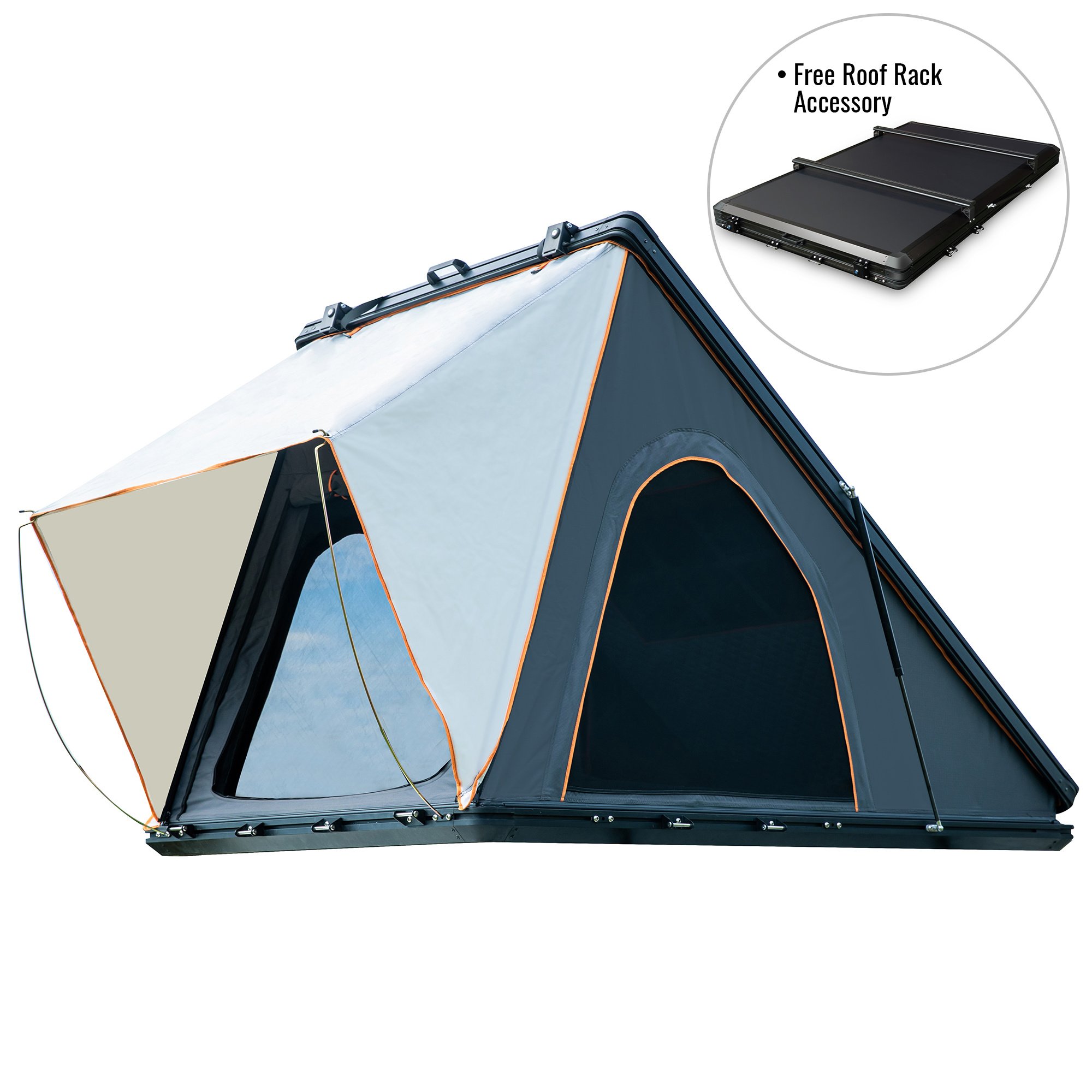Trustmade Luxurious Triangle Aluminium Black Hard Shell Grey Rooftop Tent for Camping Trustmade Luxurious Triangle Aluminium Black Hard Shell Grey Rooftop Tent for Camping